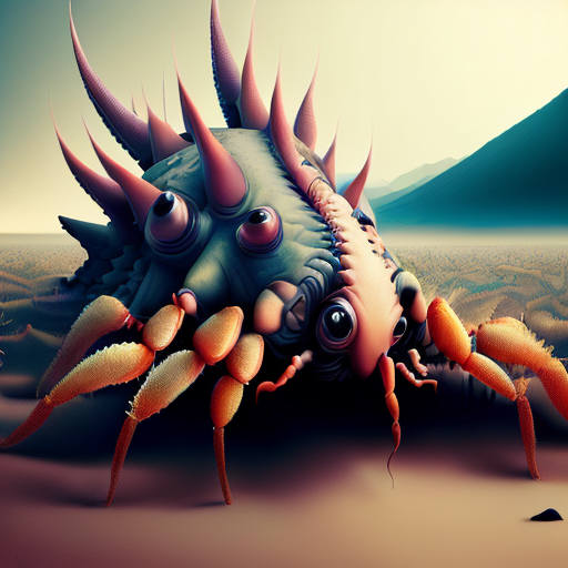 00077-1663694921general_rev_1.2.2cthulhutech an animal starfish insect mutant with scaly skin in (mountain landscape_0.8) , high detail, high quality, soft light.png